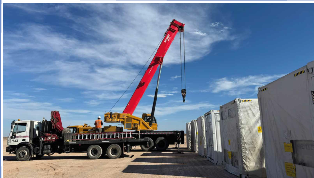 Crane lifting equipment at a remote field site